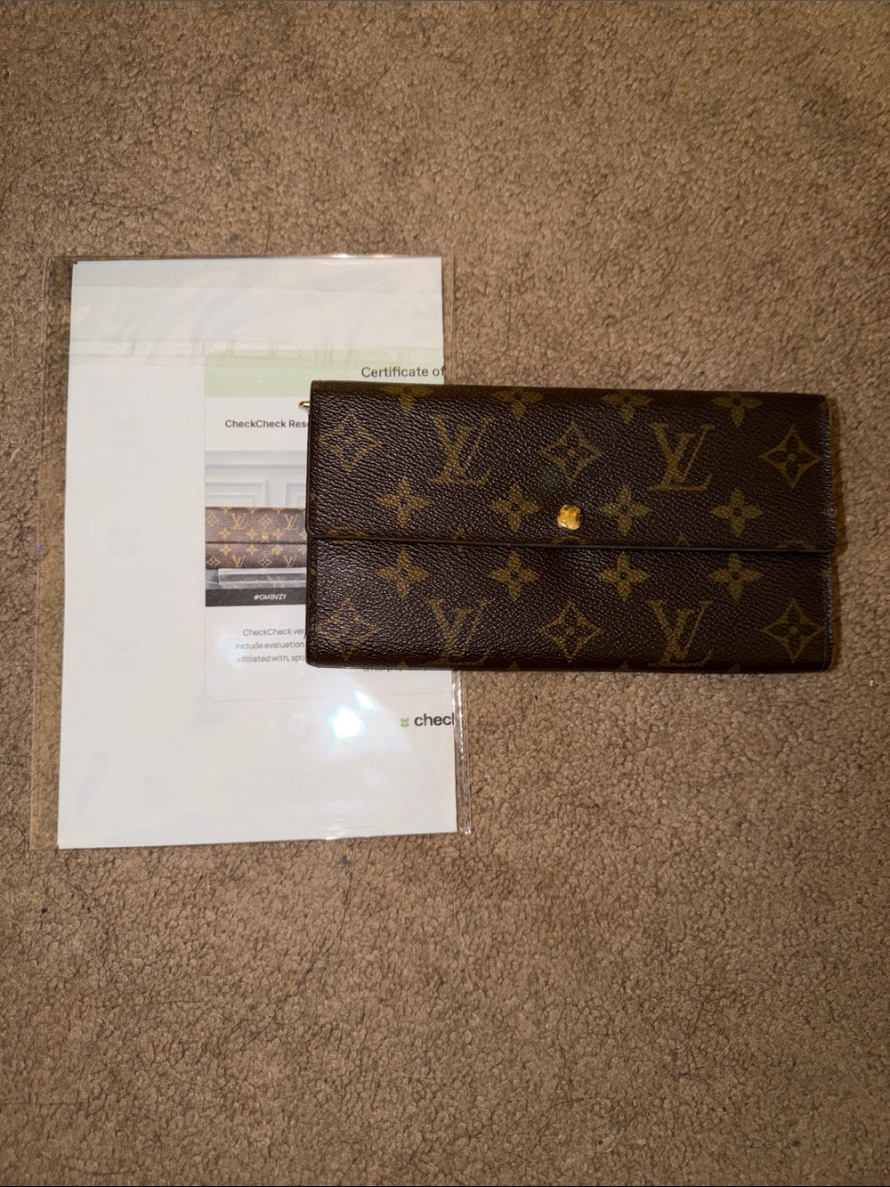 Louis Vuitton Brown Monogram Sarah Wallet-Certified